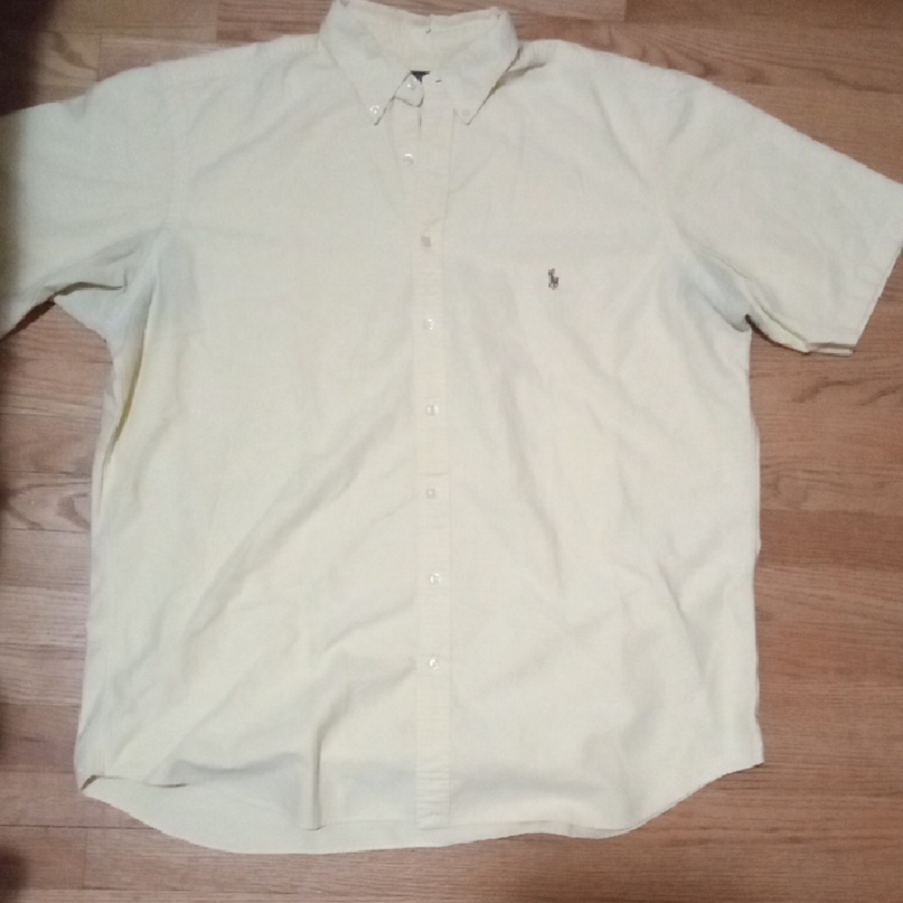 Polo by Ralph Lauren Men's XL Light Yellow Short Sleeve Button Down Shirt